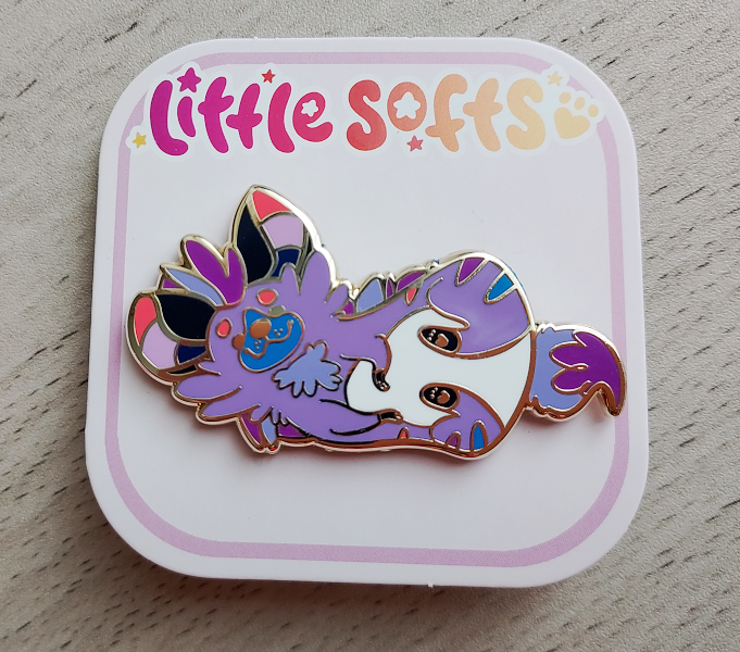 ENAMEL PIN⭐Rainbow Softs BERRY THE HYENA by SunnyCritters