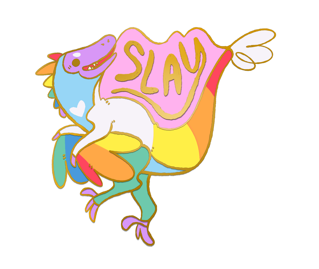 ENAMEL PIN ⭐ Sugar Cookie the Rainbow Raptor (Late 2024 Preorder)
