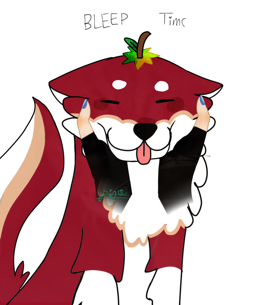 Cartoon art of a red husky