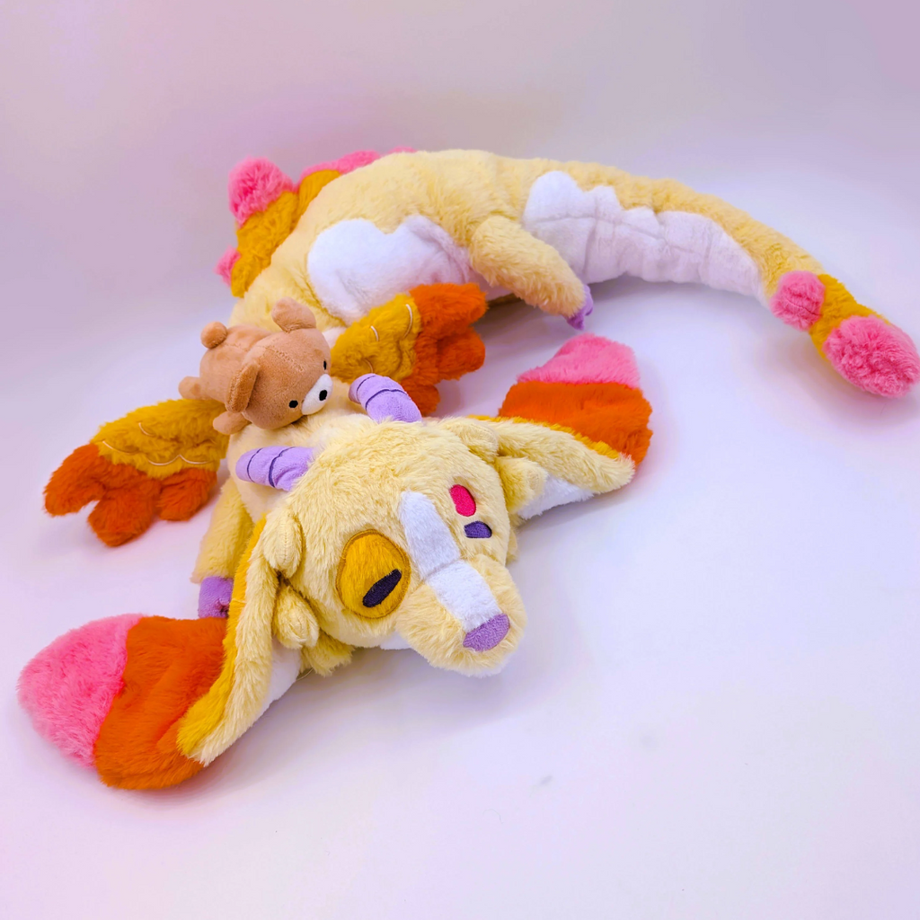 Plush toy of Charmy the yellow dragon