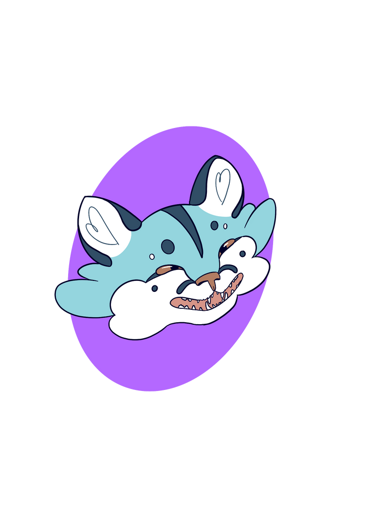 Cartoon art of a headshot of a whale shark cat hybrid