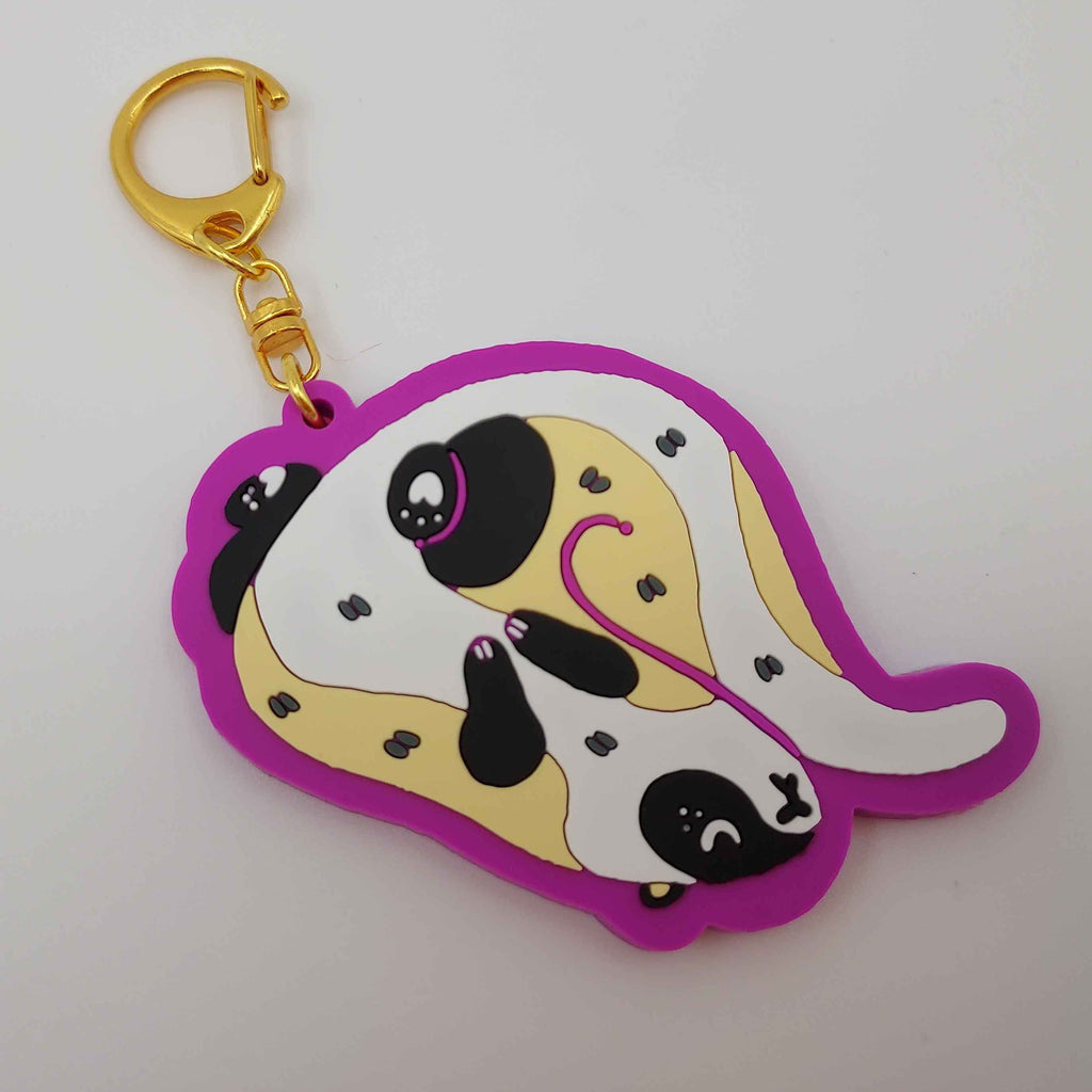 Rubber keychain black footed ferret