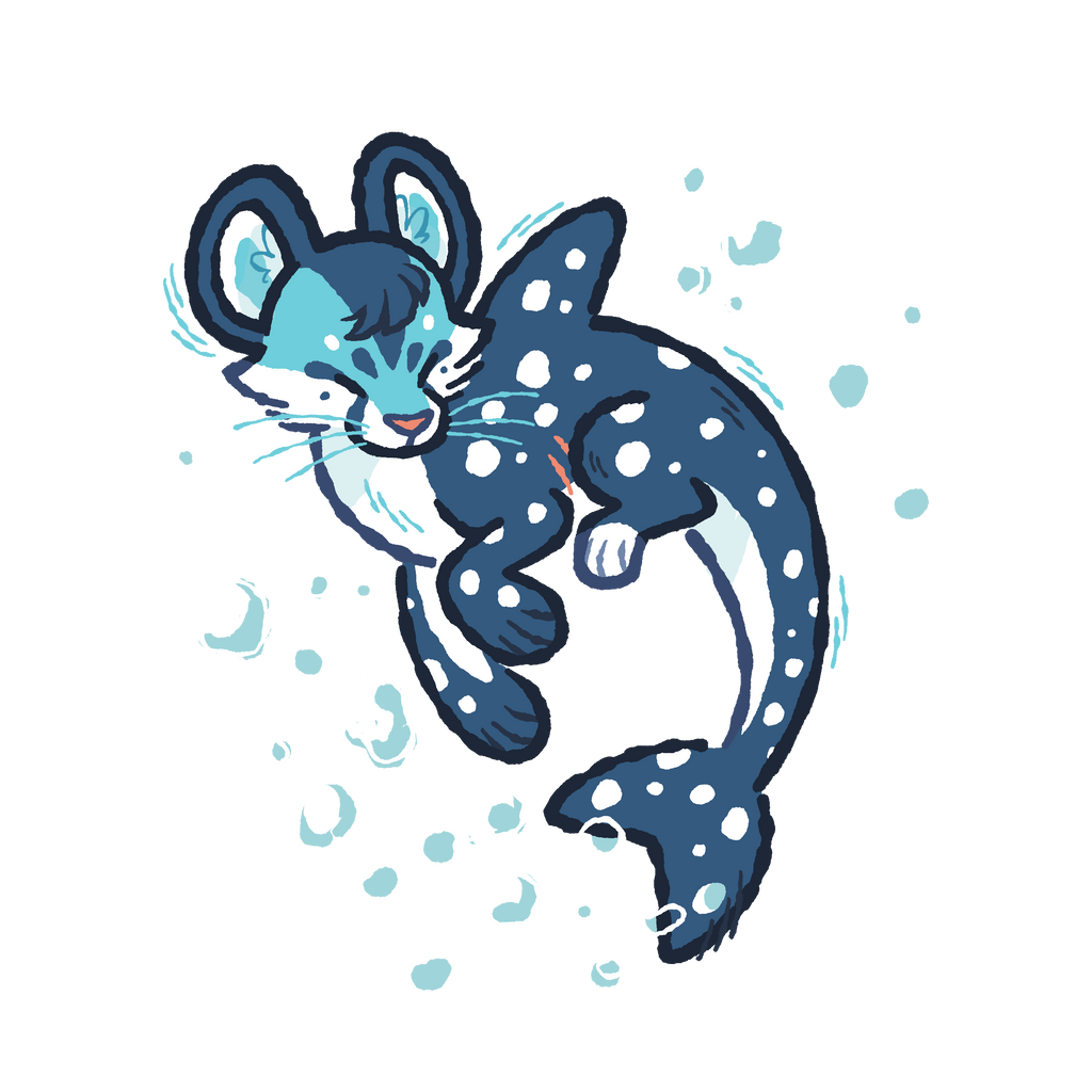 Fanart of pebbles the cat and whale shark hybrid