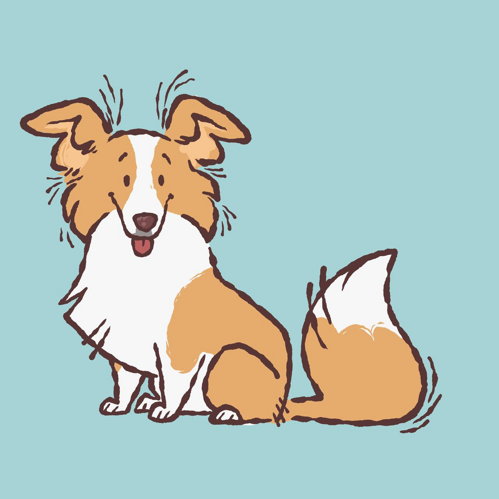 Fanart of Sunny Pup the orange border collie