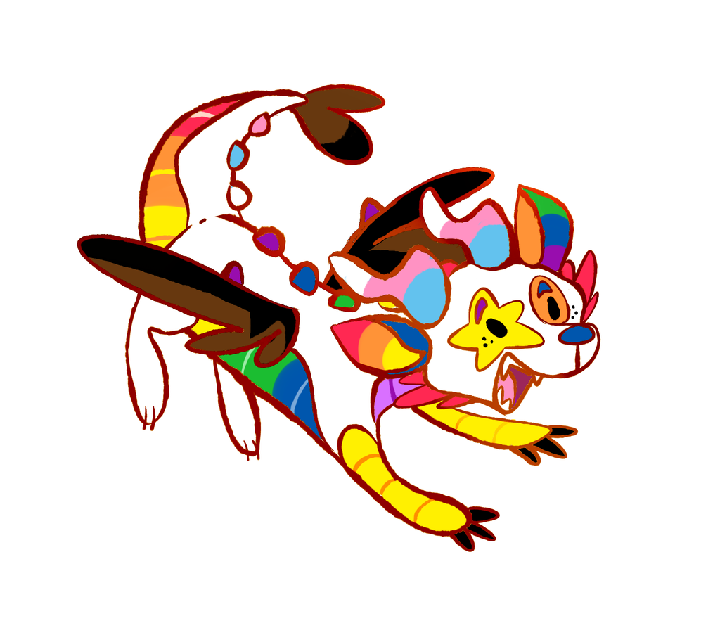 Pin art of Mixtape the rainbow sparkledog dragon