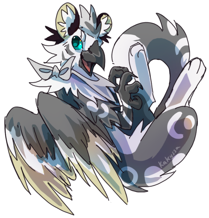 Fanart of Sesame the snow leopard gryphon