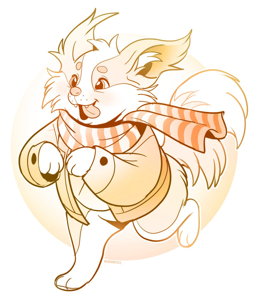 Fan art of Sunny Pup the red border collie