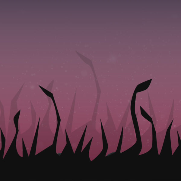 A black and red mothman plushie emerges from the tall grass