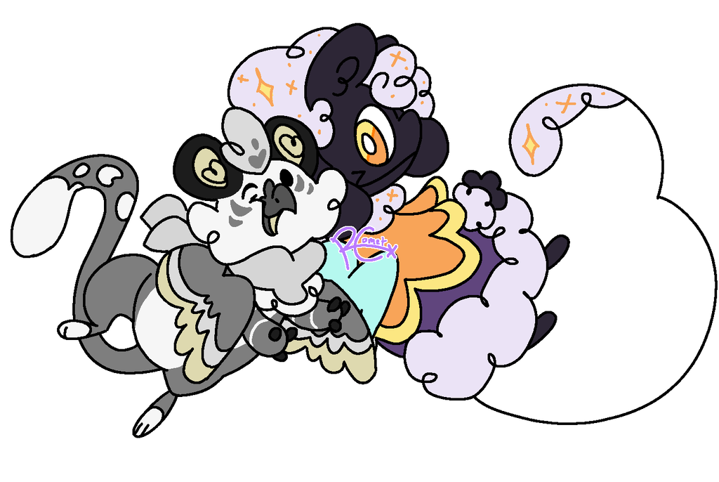Fanart of Sesame the gryphon and nutmeg