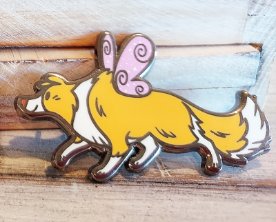 Fairy Collie & Weaselbug Kickstarter Pins★Naomi Romero's Red Collie